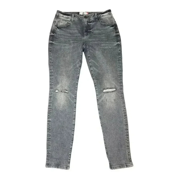 Cabi Size 4 Distressed Vapor Wash‎ Gray High Skinny Jeans Fall 2020 EUC - Picture 1 of 6